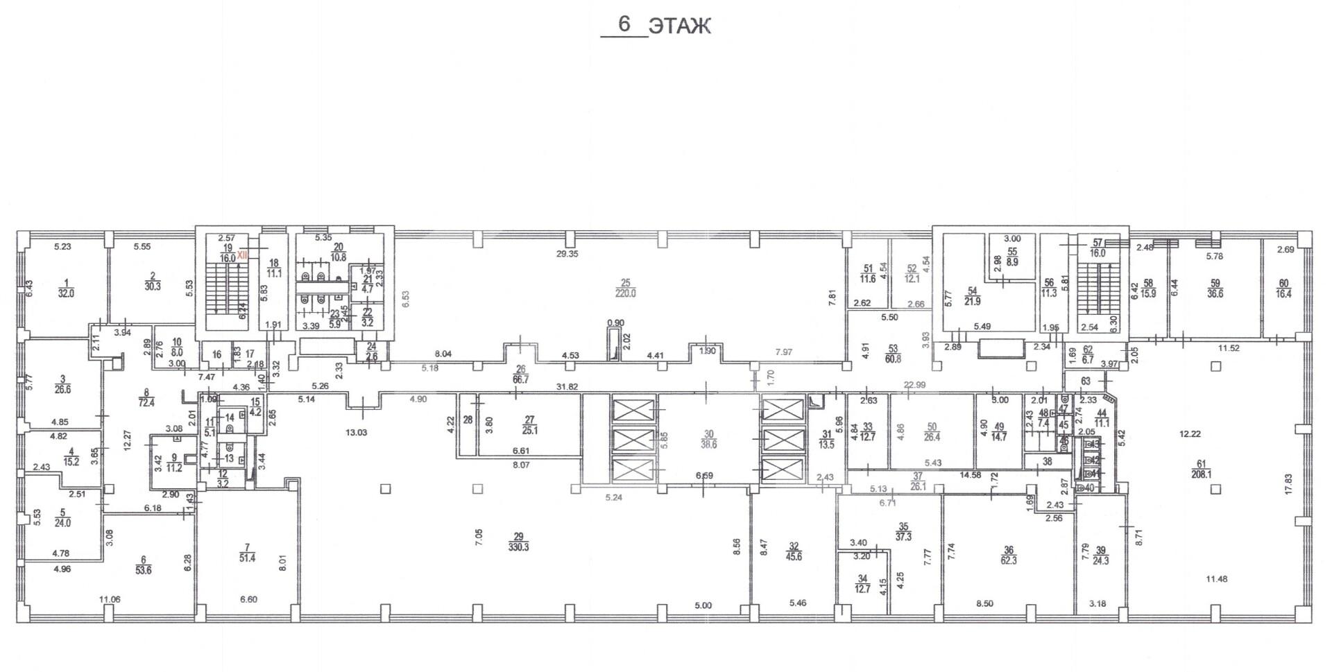 План 6 этаж (1761) БТИ с размерами и площ.jpg